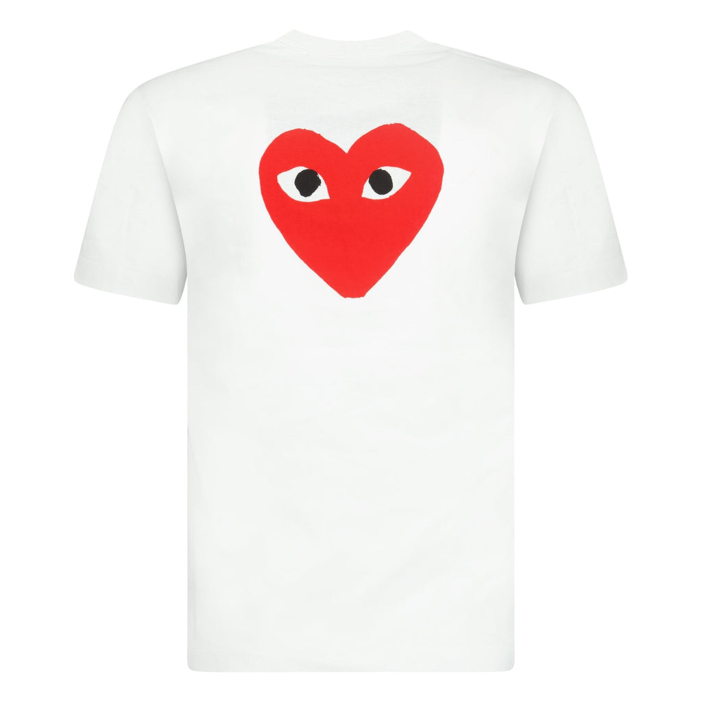 Comme Des Garcons Red Heart Logo T-Shirt White - Boinclo ltd - Outlet Sale Under Retail
