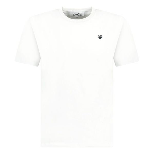 Comme Des Garcons Small Black Stitch Heart T-Shirt White - Boinclo ltd - Outlet Sale Under Retail
