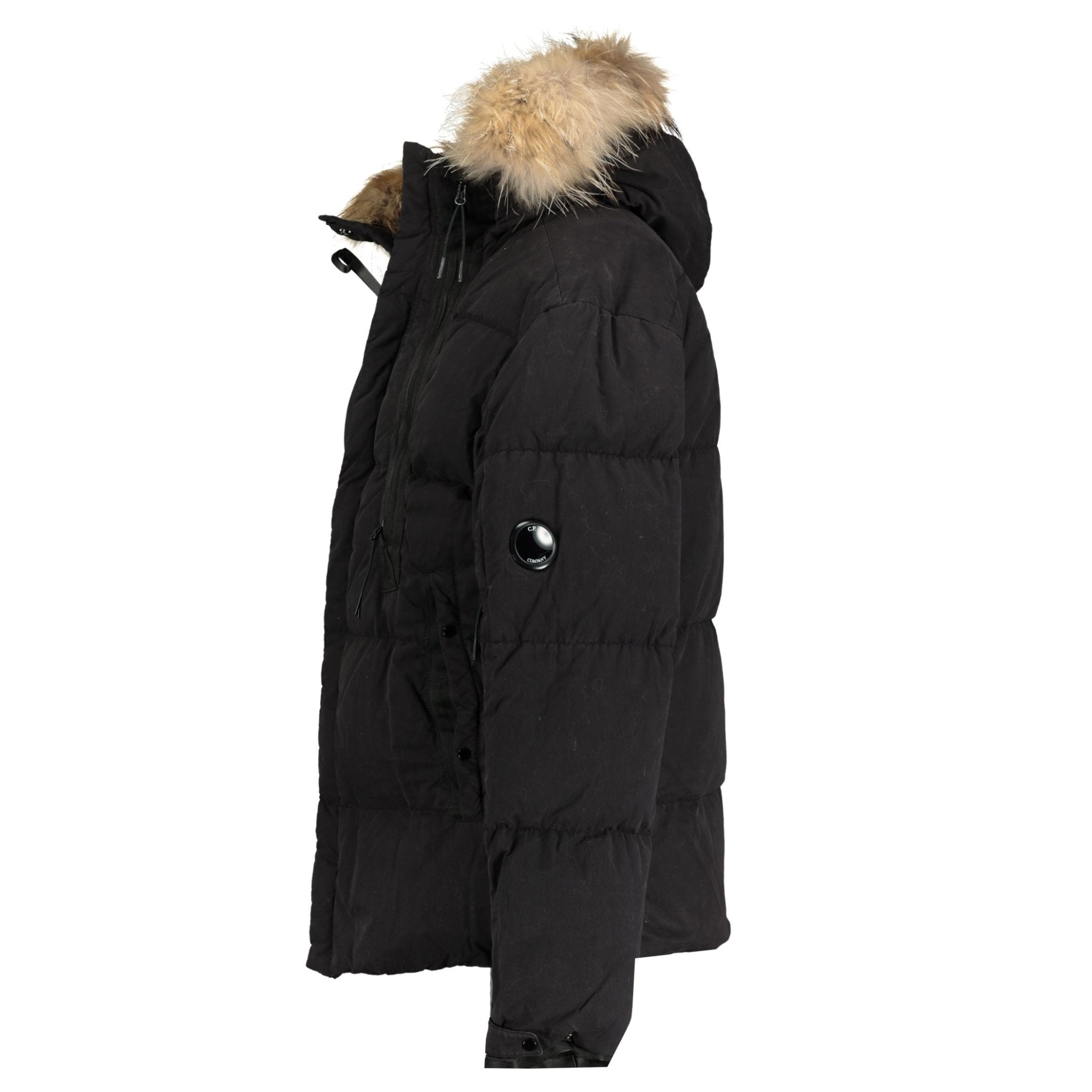 CP Company 50 Fili Lens Down Fur Parka Jacket Black | Boinclo ltd ...