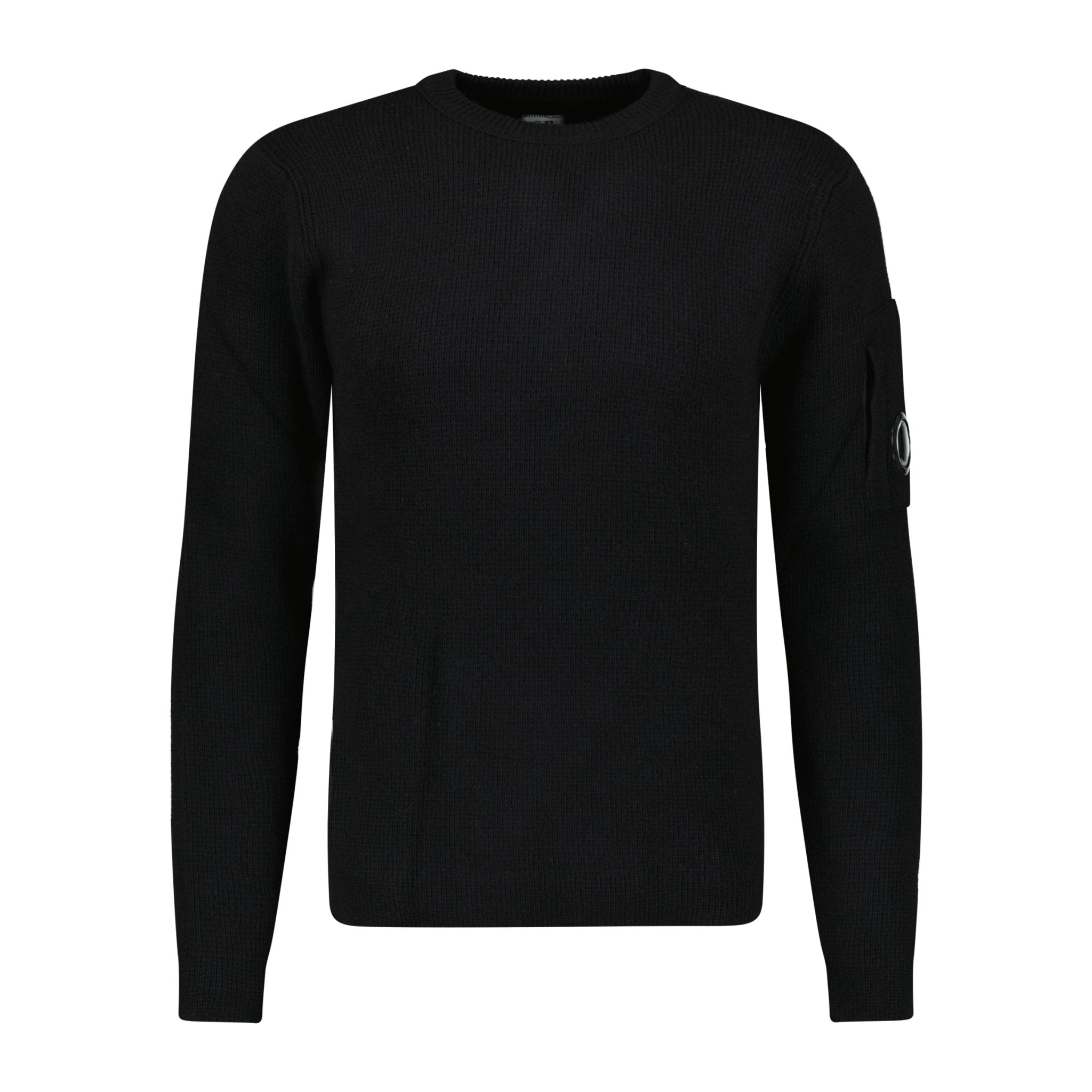 CP Company Arm Lens Knit Sweatshirt Black