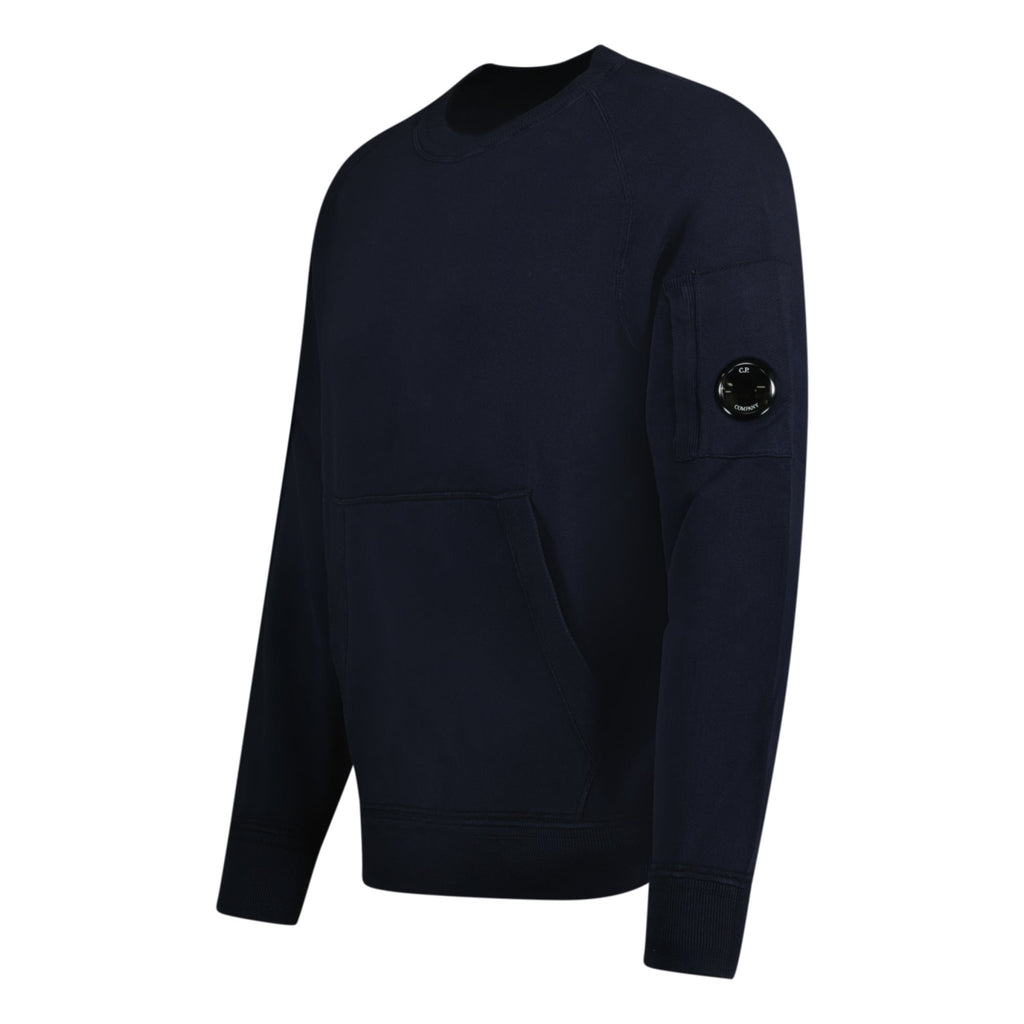 CP Company Arm Lens Knit Sweatshirt with Pocket Navy - Boinclo ltd - Outlet Sale Under Retail