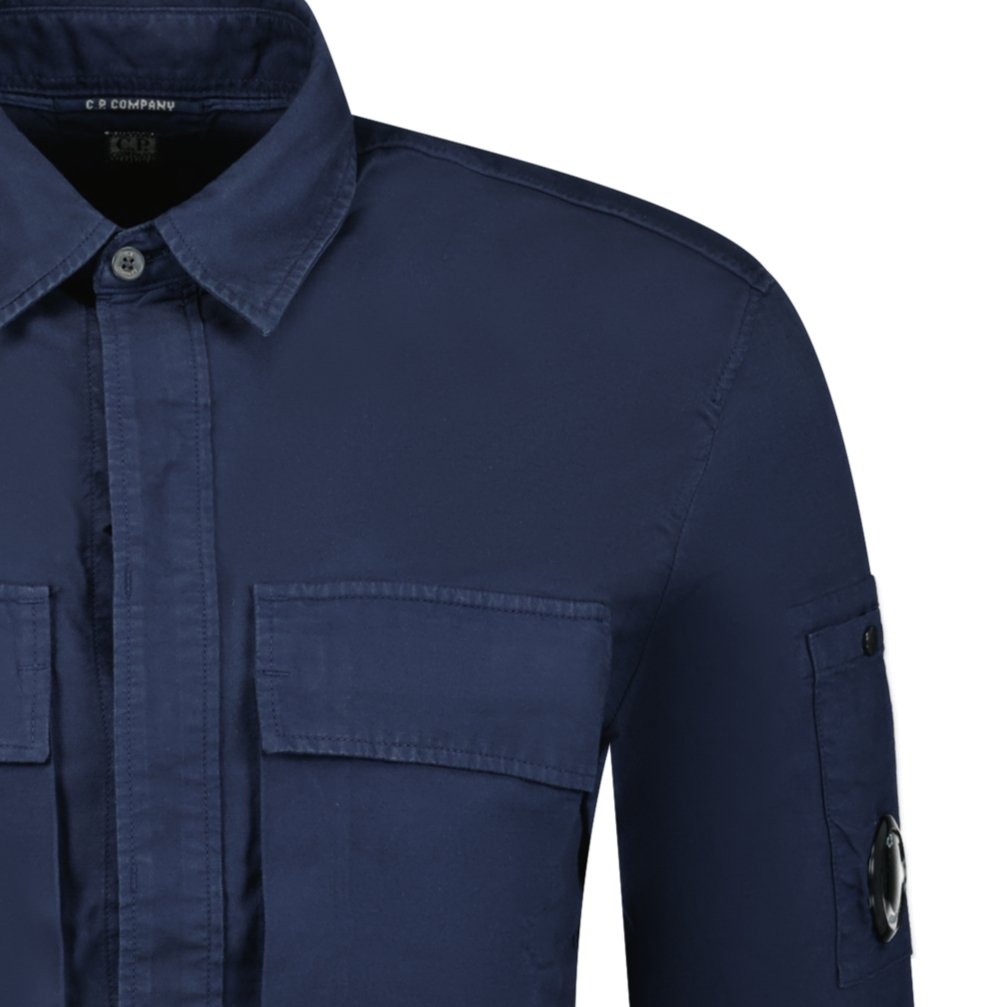 CP Company 'Broken Batavia' Zip Overshirt Navy - Boinclo ltd - Outlet Sale Under Retail