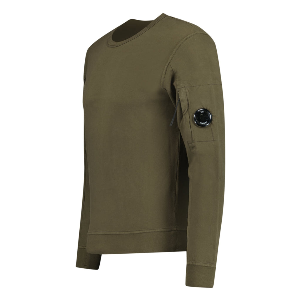 CP Company Lens Light Fleece Sweatshirt Khaki - Boinclo ltd - Outlet Sale Under Retail