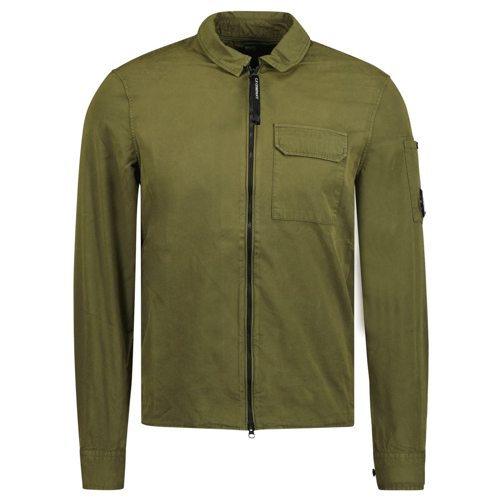 CP Company Long Sleeve Zip Up Shirt Dark Green - Boinclo ltd - Outlet Sale Under Retail