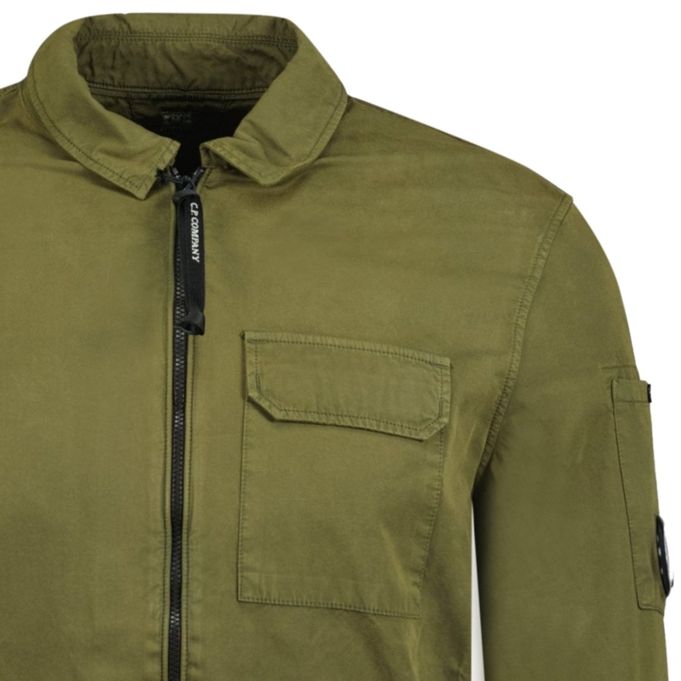 CP Company Long Sleeve Zip Up Shirt Dark Green - Boinclo ltd - Outlet Sale Under Retail