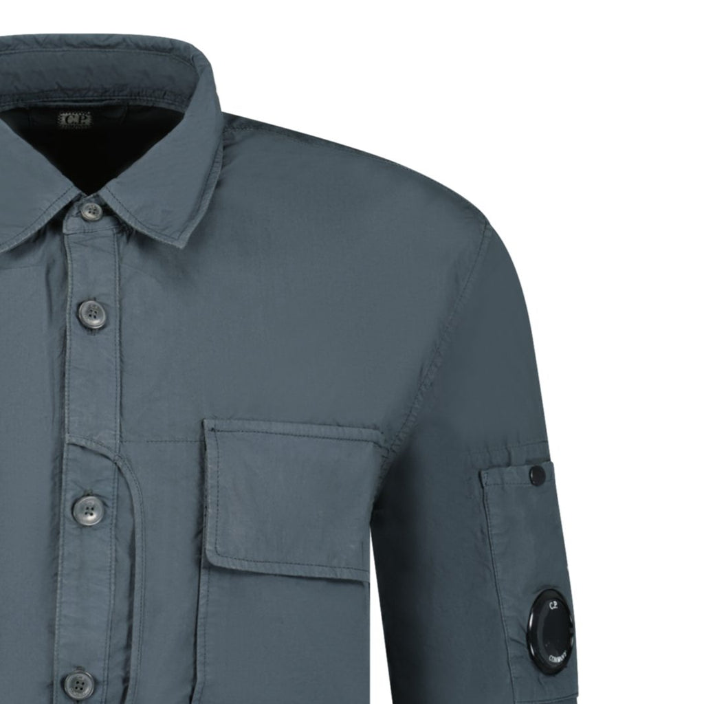 CP Company 'Popeline' Cotton Overshirt Dark Grey - Boinclo ltd - Outlet Sale Under Retail