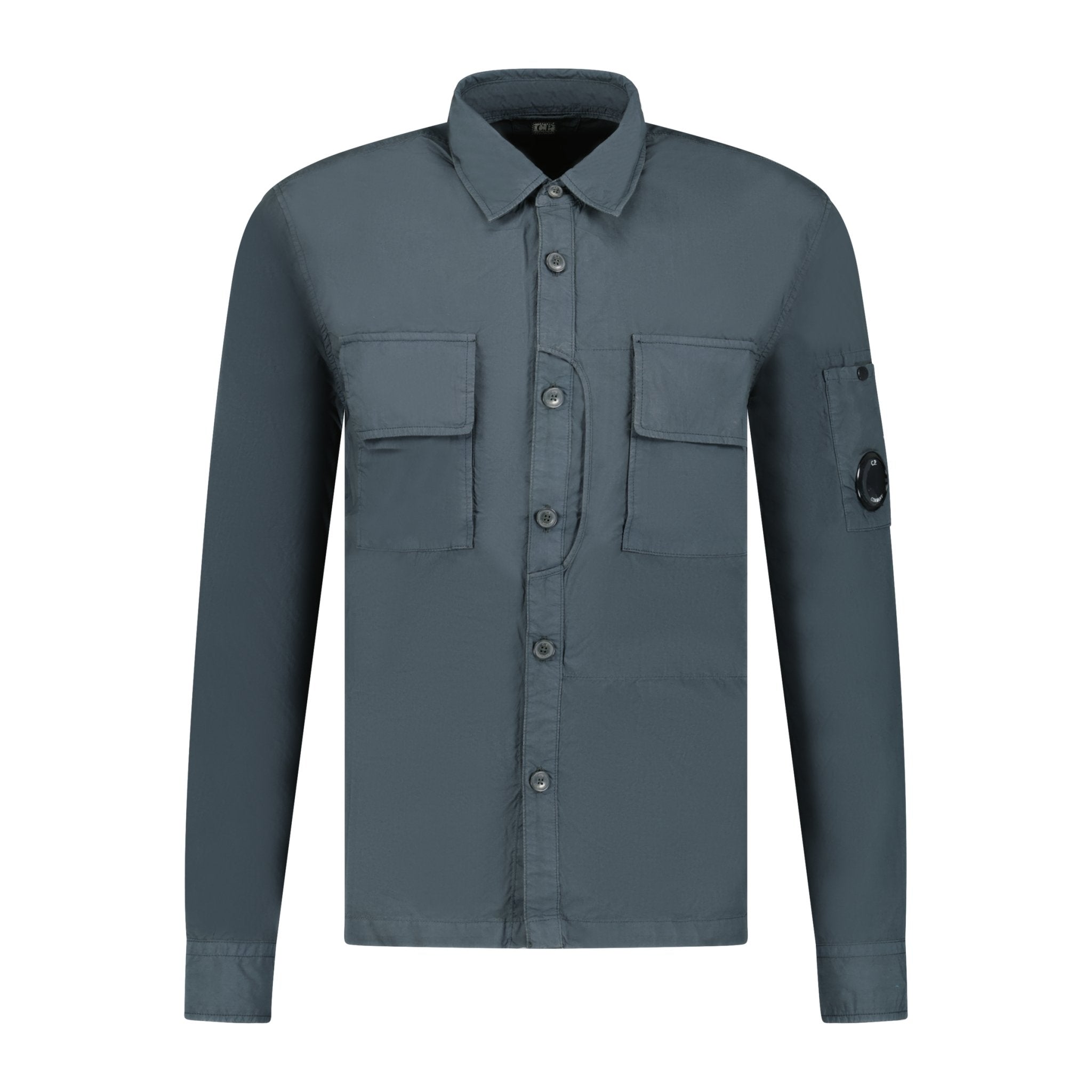 CP Company 'Popeline' Cotton Overshirt Dark Grey