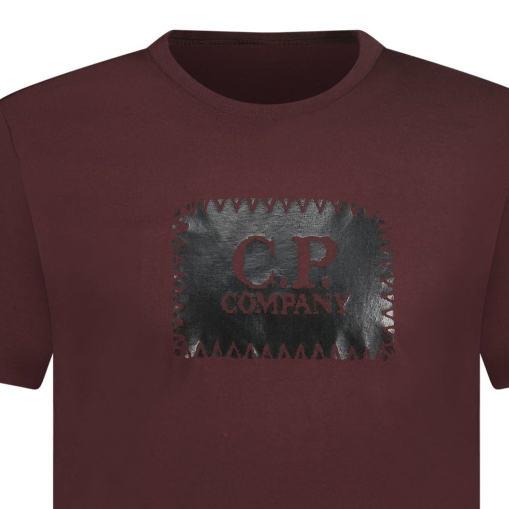 CP Company Stitch Print T-Shirt Maroon - Boinclo ltd - Outlet Sale Under Retail