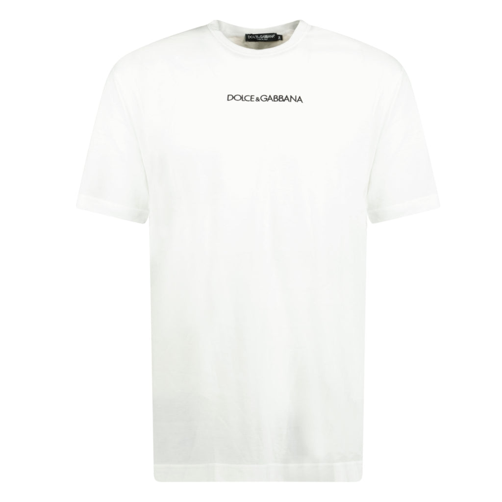 Dolce & Gabbana Embroidery Logo T-Shirt White - Boinclo ltd - Outlet Sale Under Retail