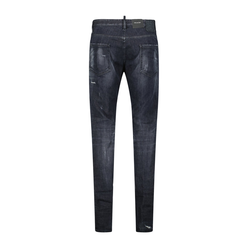 DSquared2 'Cool Guy' Felt Logo Slim Fit Jeans Black - Boinclo ltd - Outlet Sale Under Retail
