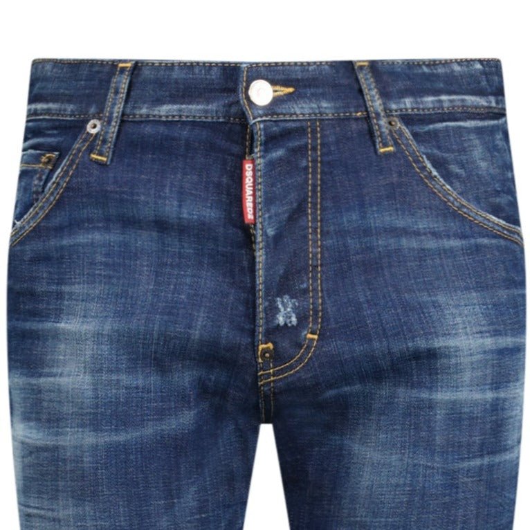 DSquared2 'Cool Guy Jean' Red Patch Jeans Blue - Boinclo ltd - Outlet Sale Under Retail