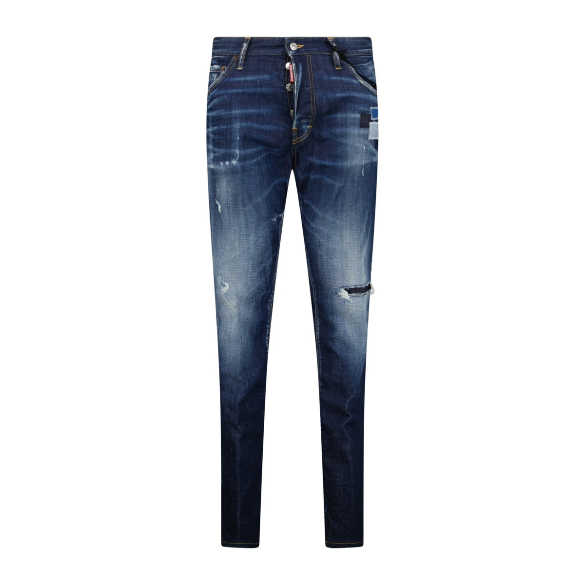 DSquared2 'Cool Guy' Leather Logo Slim Fit Jeans Blue | Boinclo ltd ...