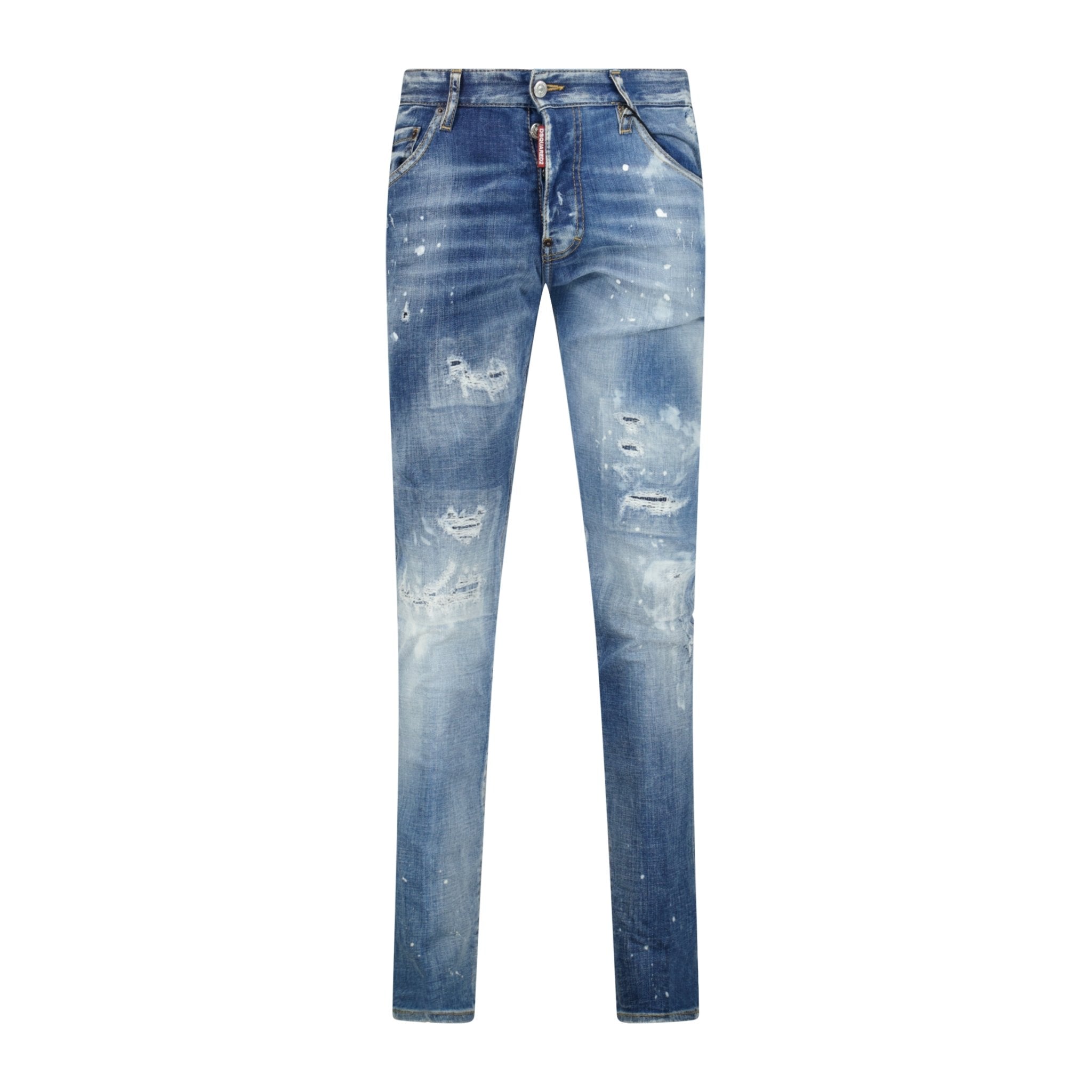 DSquared2 'Cool Guy' Paint Splatter Slim Fit Jeans Blue