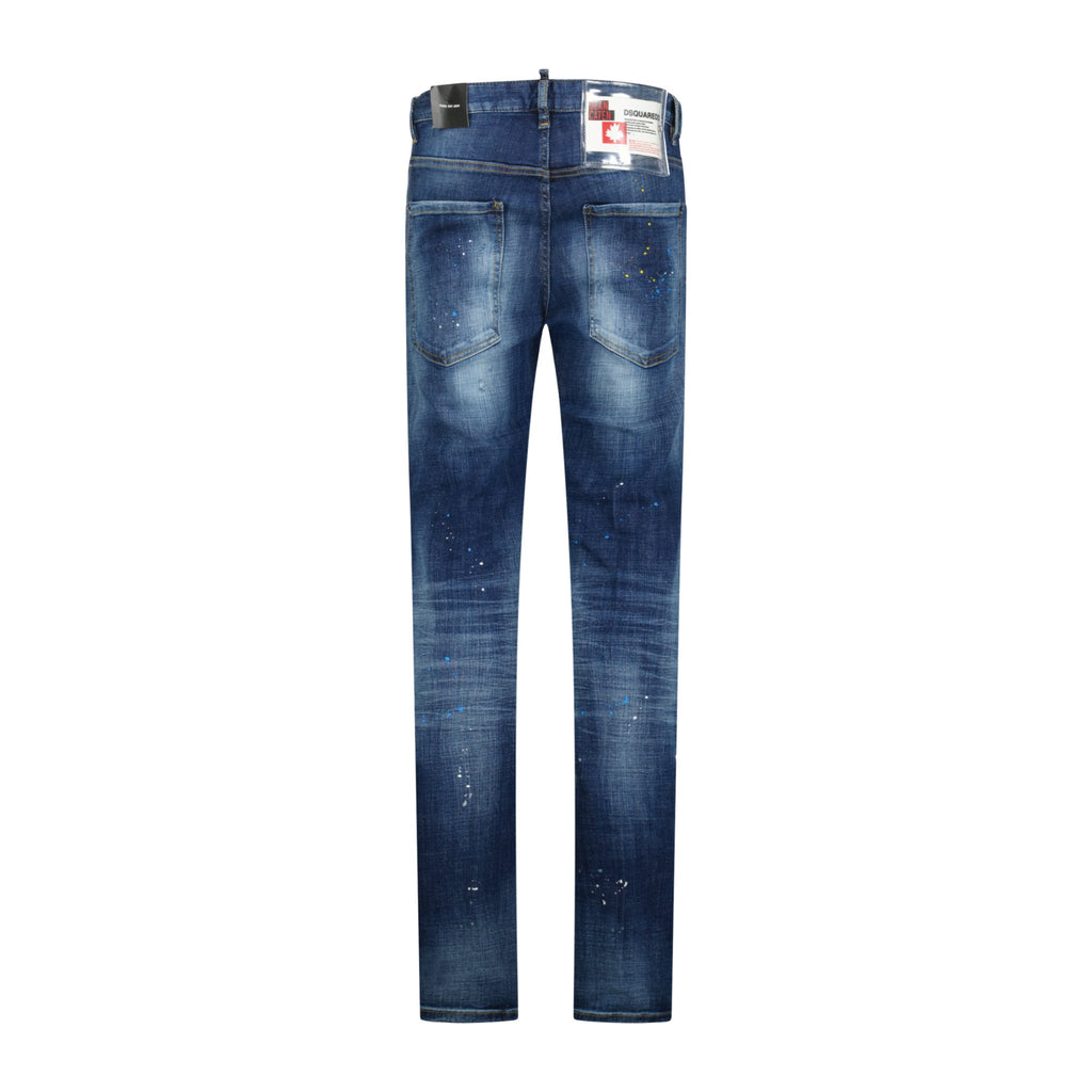 DSquared2 Dean Caten 'Cool Guy' Paint Splatter Slim Fit Jeans Blue - Boinclo ltd - Outlet Sale Under Retail