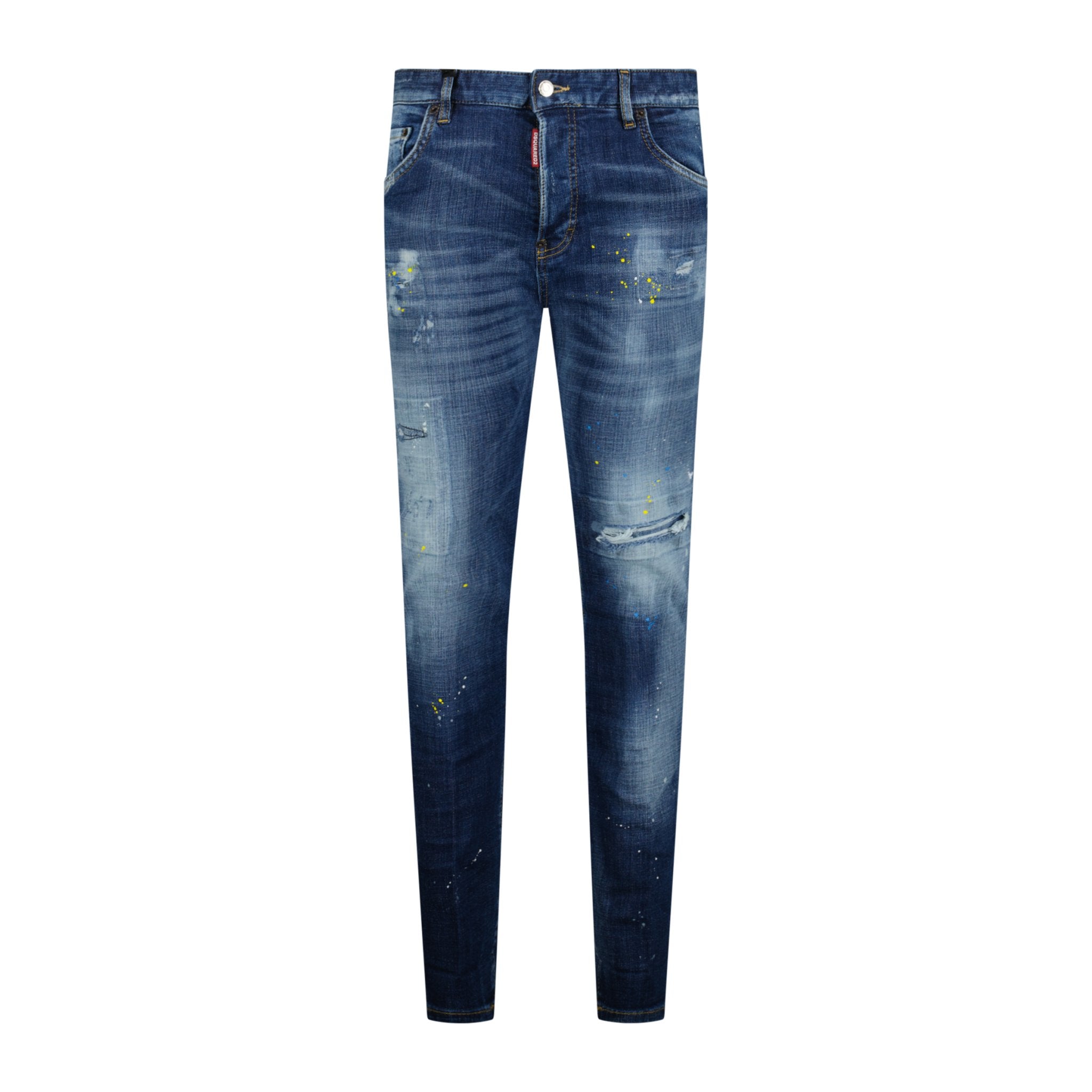 DSquared2 Dean Caten 'Cool Guy' Paint Splatter Slim Fit Jeans Blue