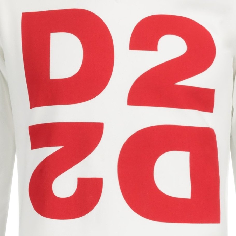 DSquared2 Logo Print Mirror Sweatshirt White - Boinclo ltd - Outlet Sale Under Retail