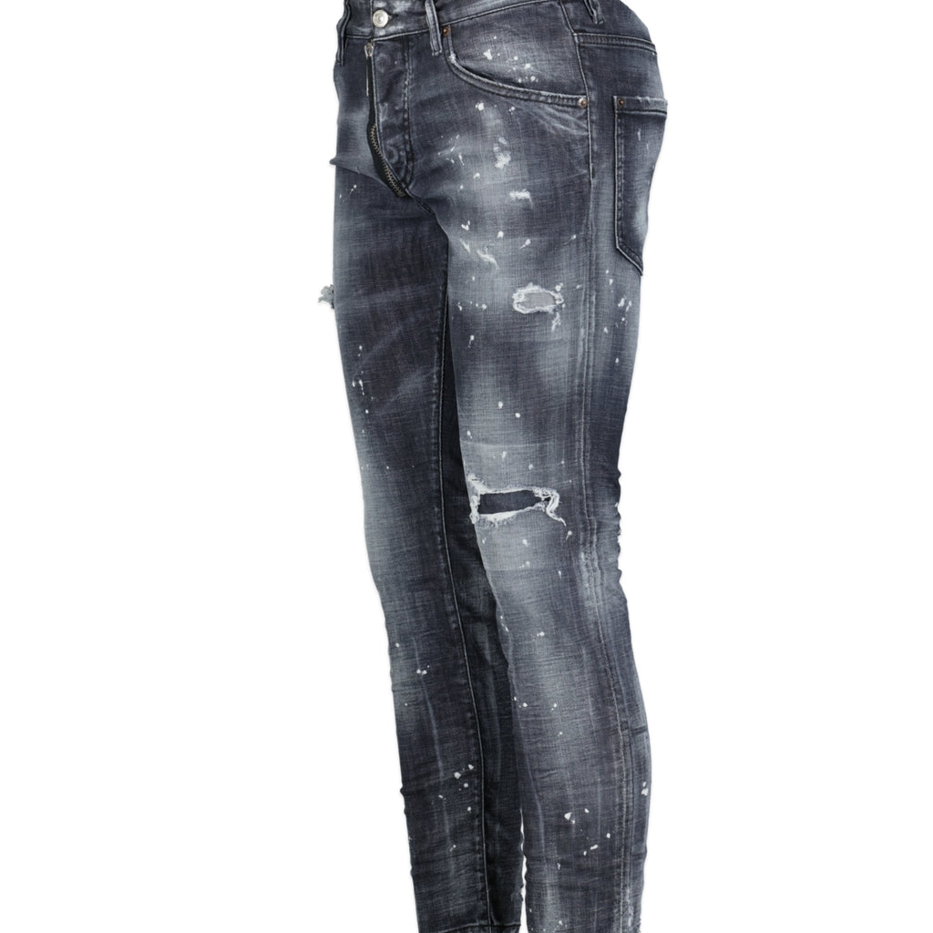 DSquared2 'Skater' Print Logo Slim Fit Jeans Black - Boinclo ltd - Outlet Sale Under Retail