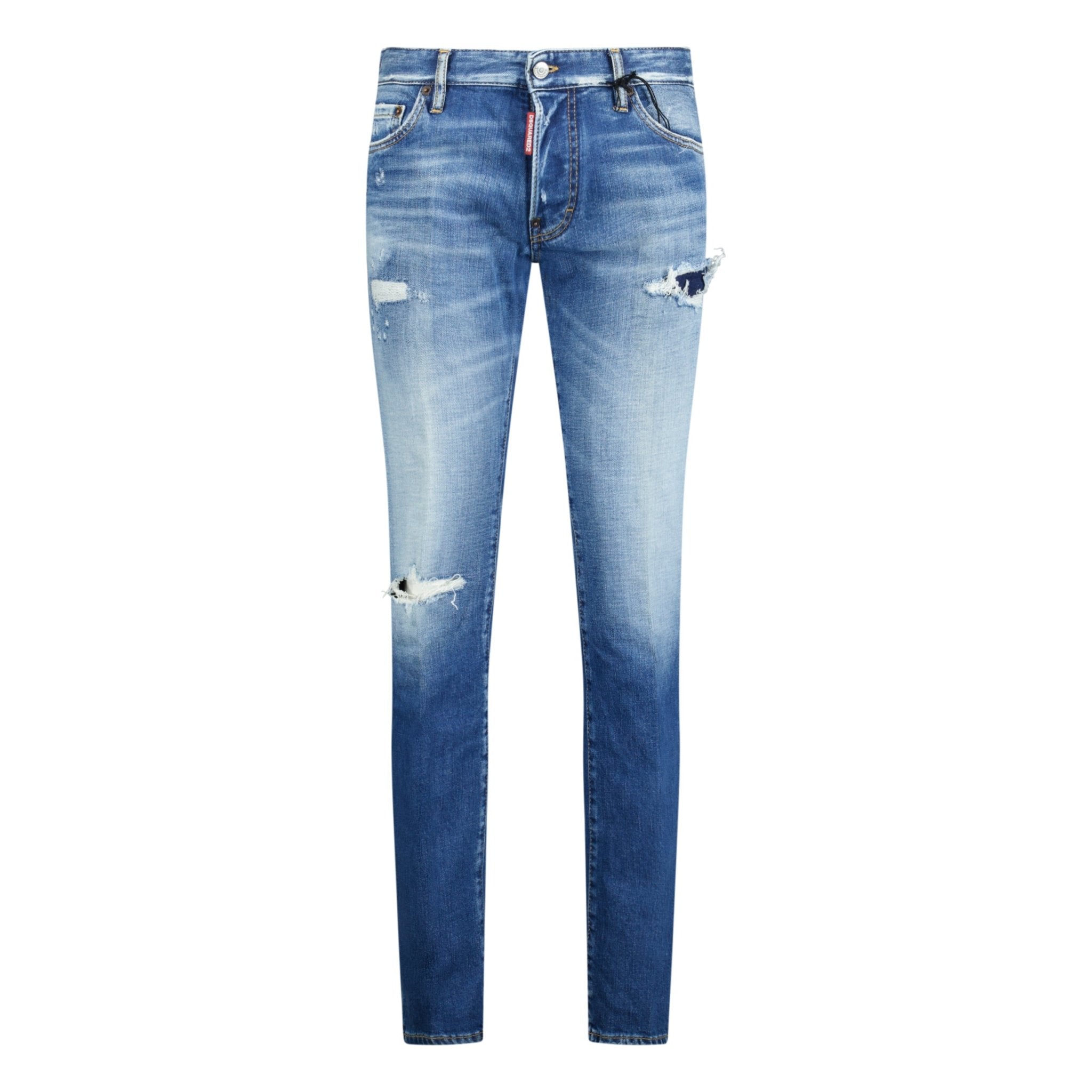 Color variation of 'Slim Jean' Dsq2 Patch Jeans Blue