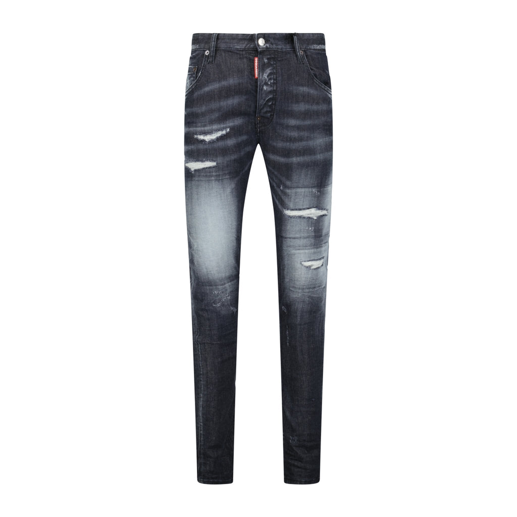 DSquared2 'Super Twinky Jean' Felt Logo Slim Fit Jeans Black - Boinclo ltd - Outlet Sale Under Retail