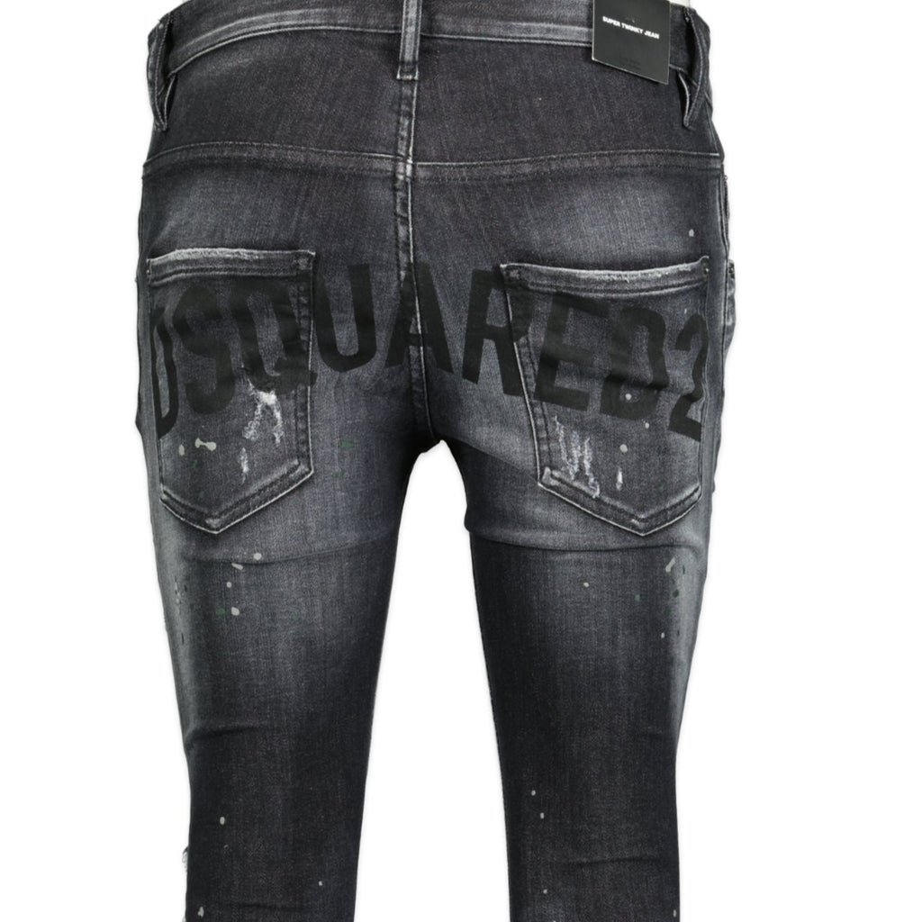 DSquared2 'Super Twinky' Writing Logo Jeans Black - Boinclo ltd - Outlet Sale Under Retail