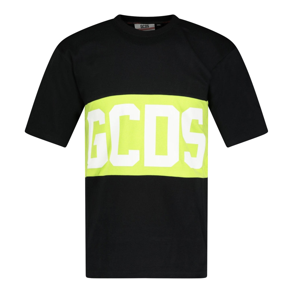GCDS Logo T-Shirt Black & Lime - Boinclo ltd - Outlet Sale Under Retail