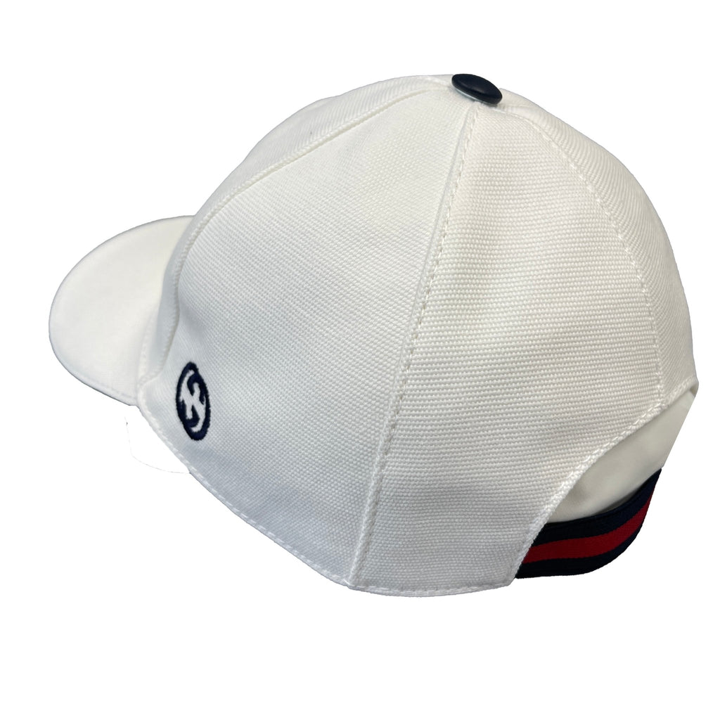 Gucci 1990s Web Stripe Baseball Cap White - Boinclo ltd - Outlet Sale Under Retail