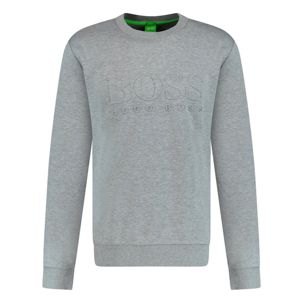 Hugo Boss Embossed Logo Sweatshirt Grey Outlet Sale Always Under Retail Boinclo
