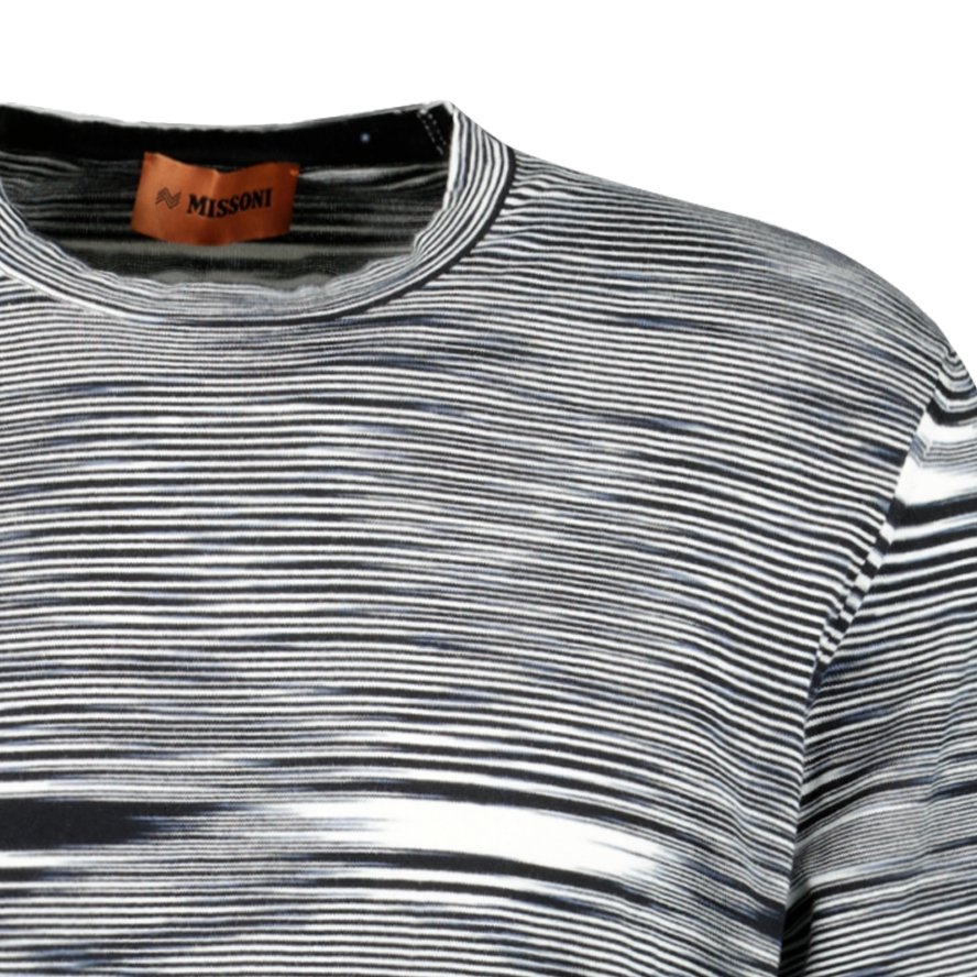 Missoni Knitted Stripe T-Shirt White & Black - Boinclo ltd - Outlet Sale Under Retail