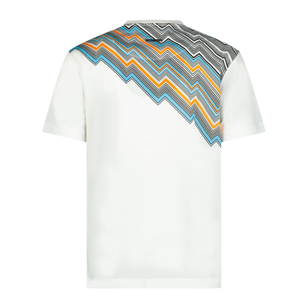 Missoni Neck Zig Zag Logo T-Shirt White - Boinclo ltd - Outlet Sale Under Retail