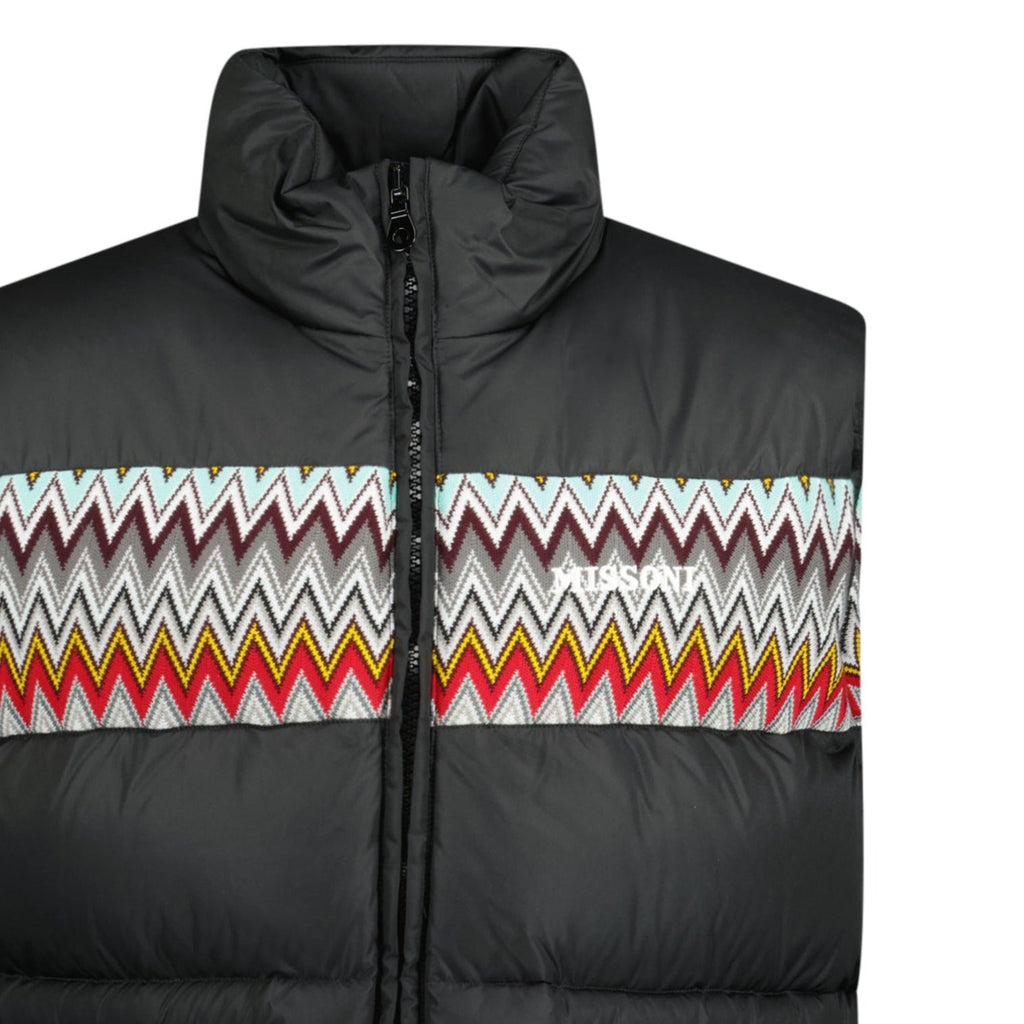 Missoni Padded Down Gilet with Mixed Pattern Black - Boinclo ltd - Outlet Sale Under Retail