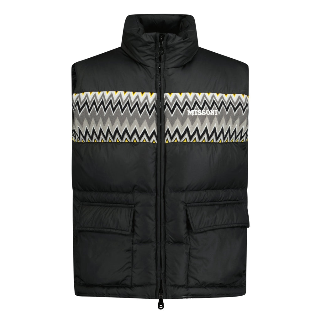 Missoni Padded Down Gilet with Pattern Black & Yellow - Boinclo ltd - Outlet Sale Under Retail