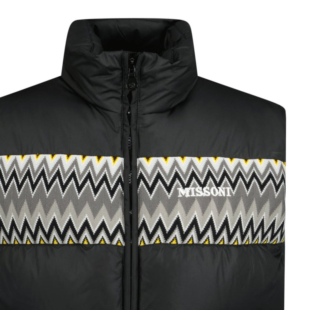 Missoni Padded Down Gilet with Pattern Black & Yellow - Boinclo ltd - Outlet Sale Under Retail