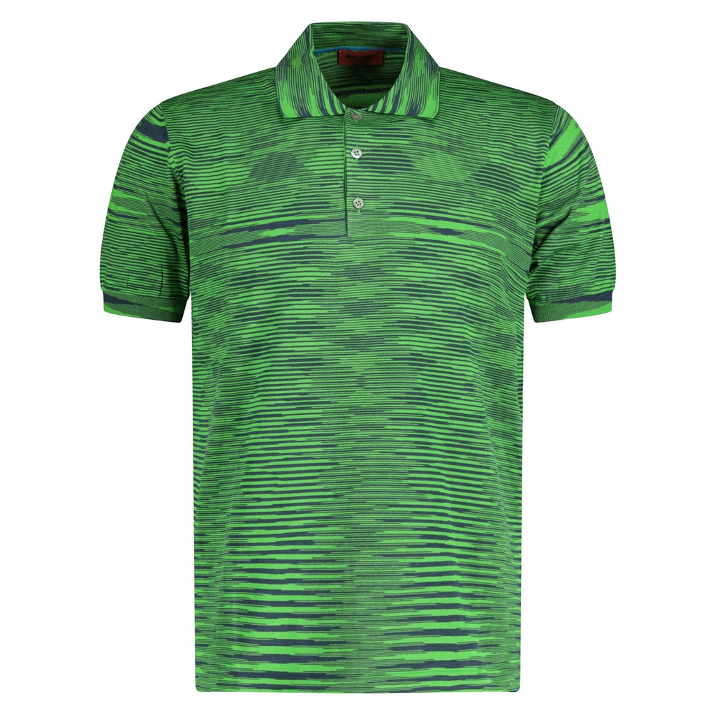 Missoni Short Sleeve Knitted Collar Neck Polo T-Shirt Green - Boinclo ltd - Outlet Sale Under Retail