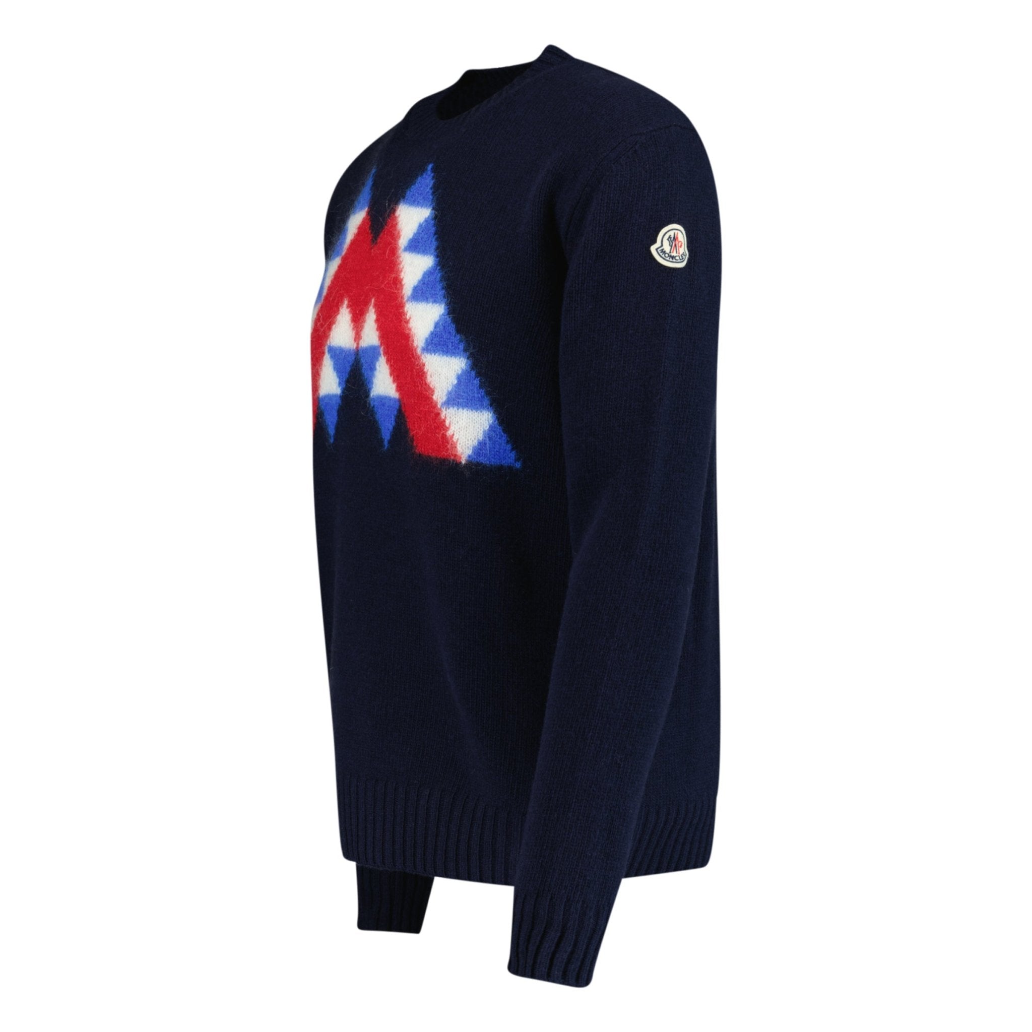 Moncler M Logo Wool Jumper Navy Outlet Sale Always Under Retail Boinclo