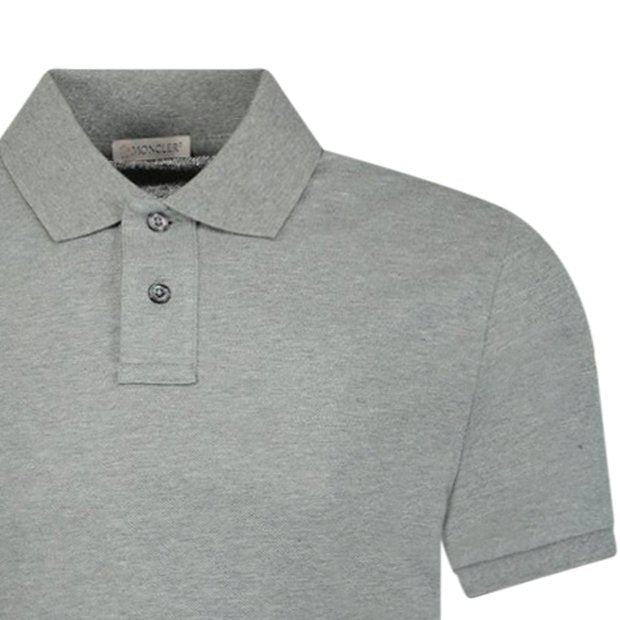 Moncler Manica Polo Shirt Grey Marl - Boinclo ltd - Outlet Sale Under Retail