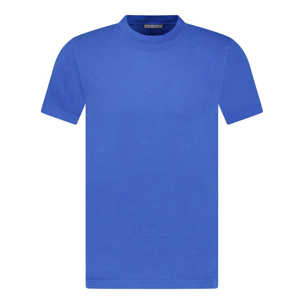 Moncler Writing Embroidery Logo T-Shirt Blue - Boinclo ltd - Outlet Sale Under Retail