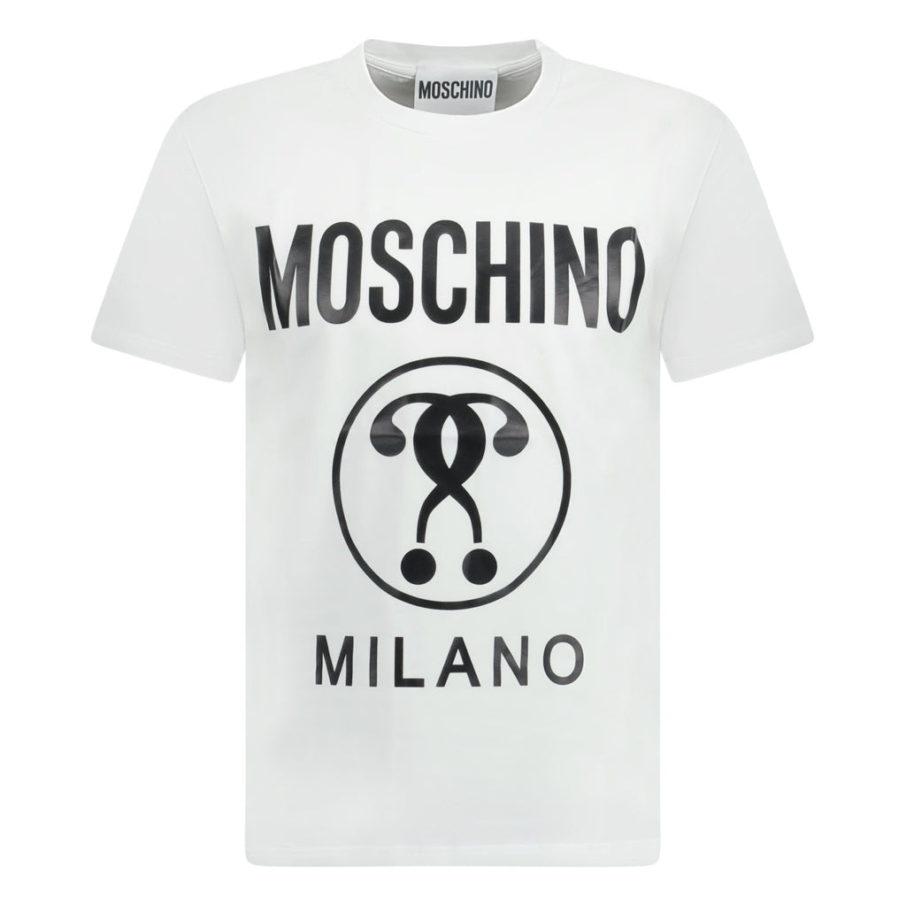 Moschino Question Mark Logo T-Shirt White - Boinclo ltd - Outlet Sale Under Retail