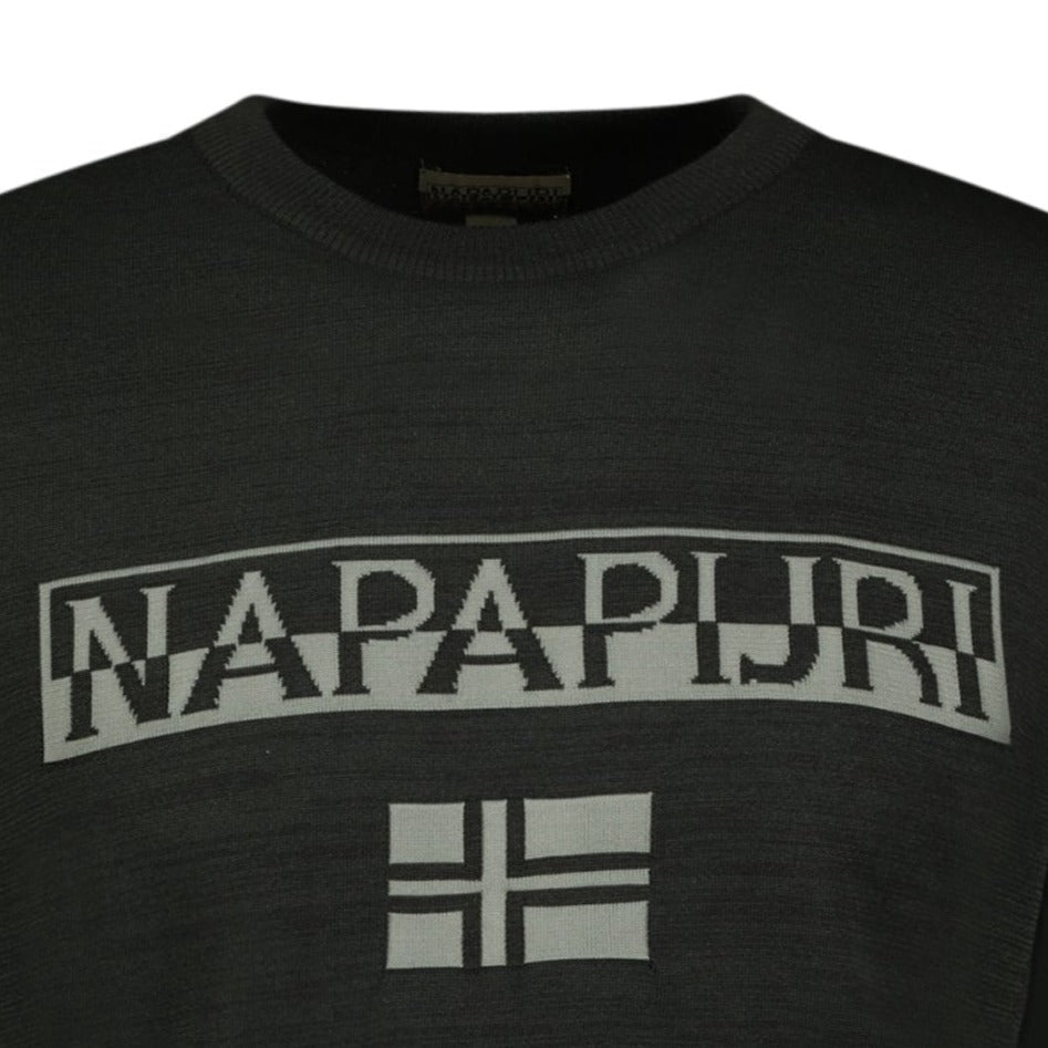 Napapijri Durras Crewneck Jumper Black & Grey - Boinclo ltd - Outlet Sale Under Retail