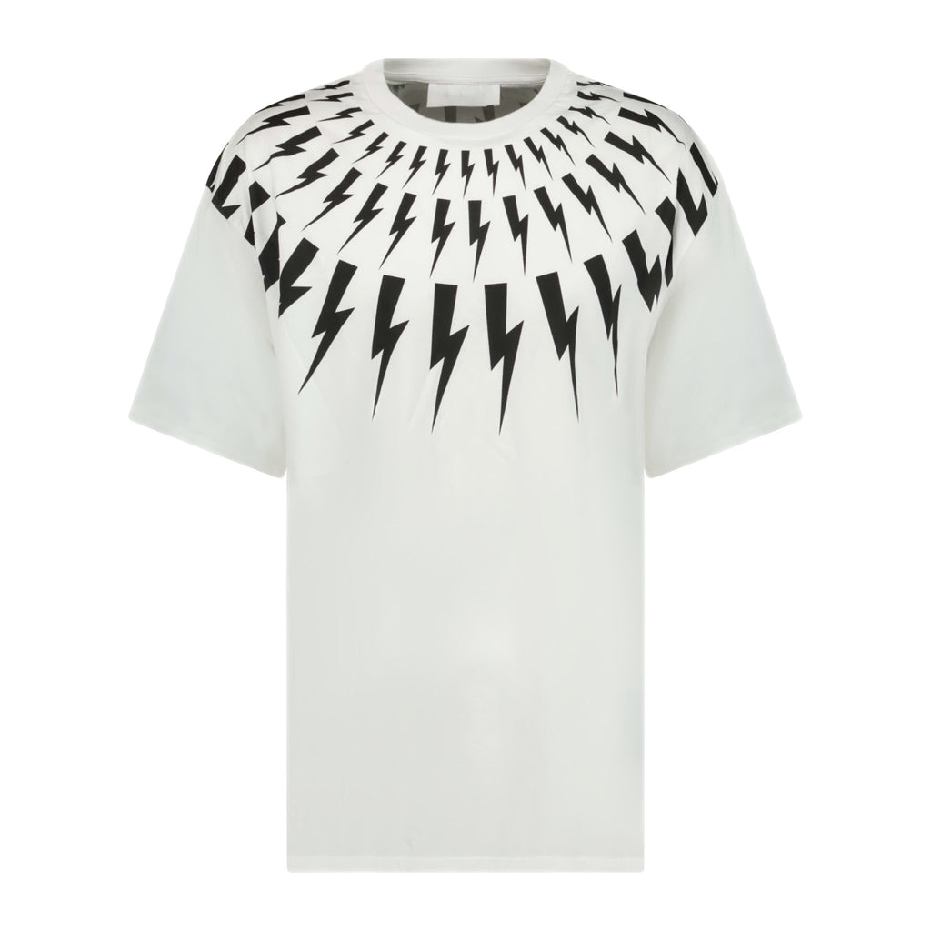 Neil Barrett Black Thunderbolt Oversized T-Shirt White - Boinclo ltd - Outlet Sale Under Retail