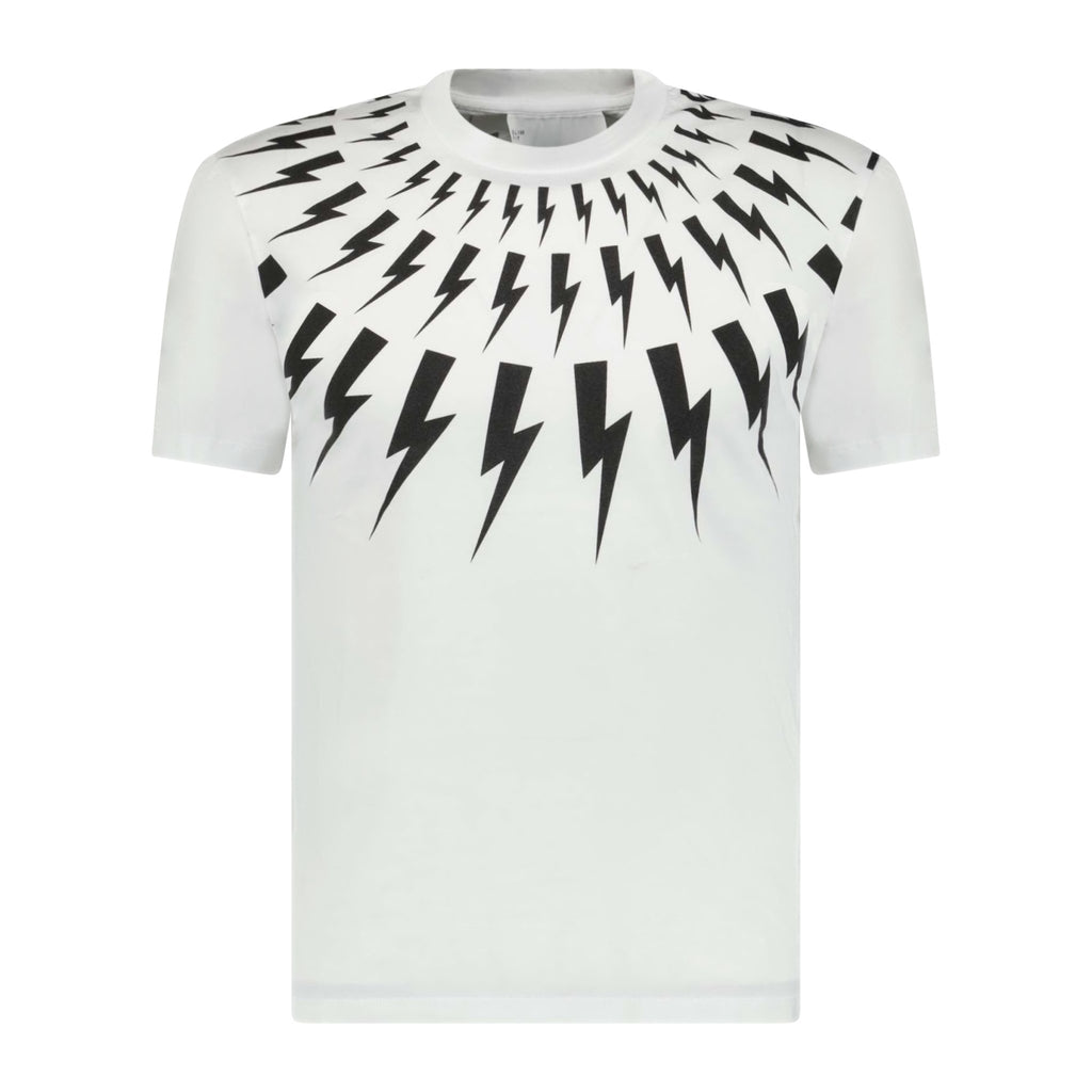 Neil Barrett Black Thunderbolt T-Shirt White - Boinclo ltd - Outlet Sale Under Retail