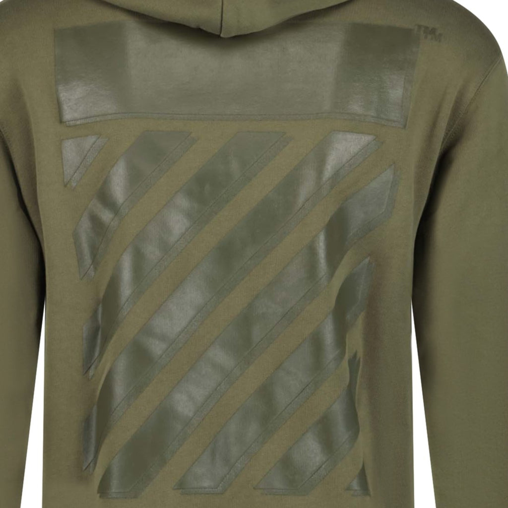 OFF-WHITE Diagonal Logo Hooded Sweatshirt Green - Boinclo ltd - Outlet Sale Under Retail