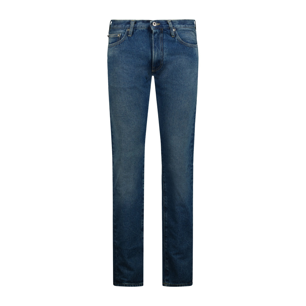 OFF-White Diagonal Print Denim Jeans Blue - Boinclo ltd - Outlet Sale Under Retail