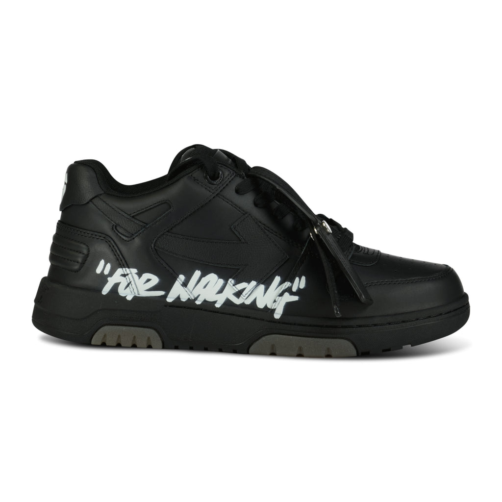 OFF-WHITE 'For Walking' Out Of Office Low-Top Leather Trainers Black - Boinclo ltd - Outlet Sale Under Retail