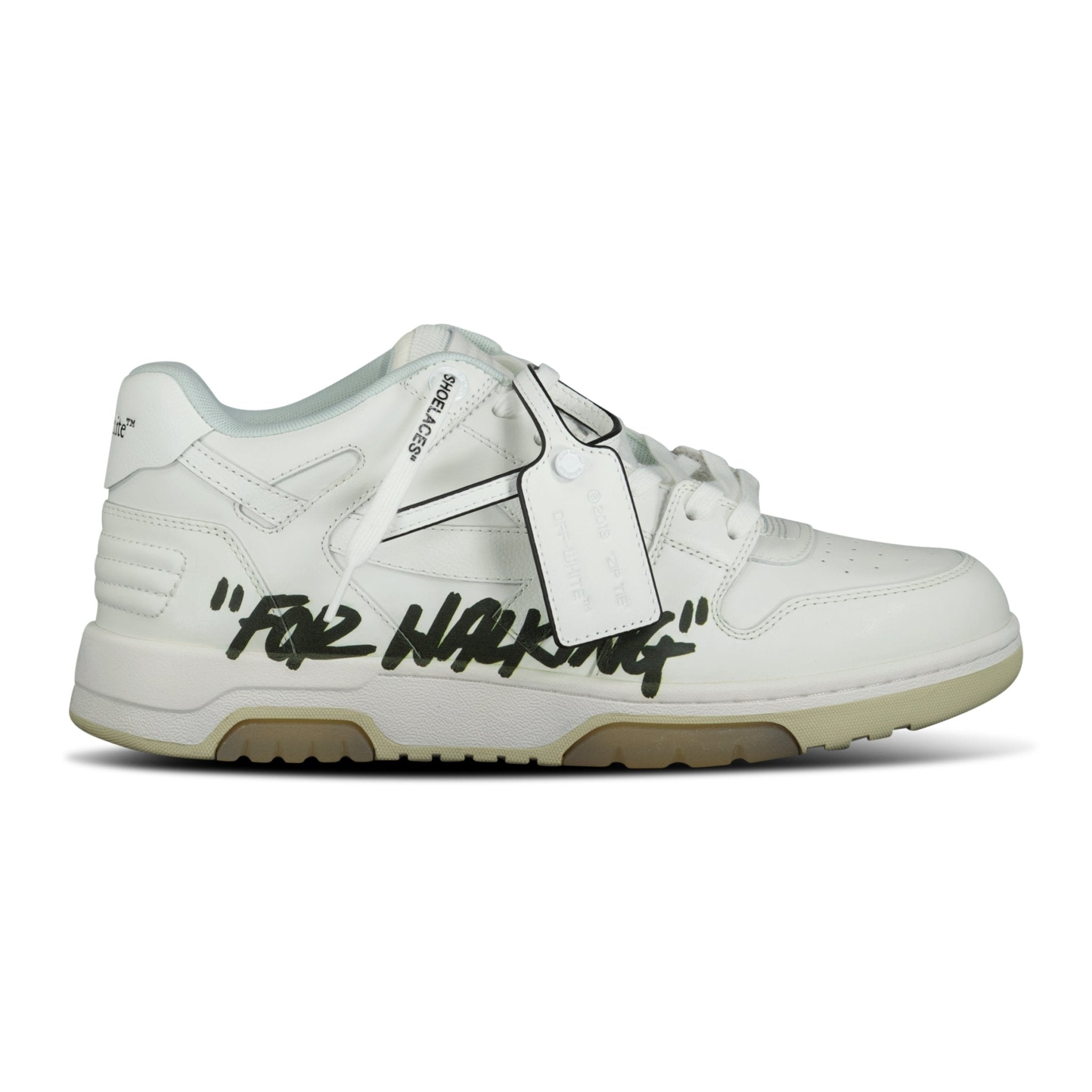 OFF-WHITE 'For Walking' Out Of Office Low-Top Leather Trainers White & Black