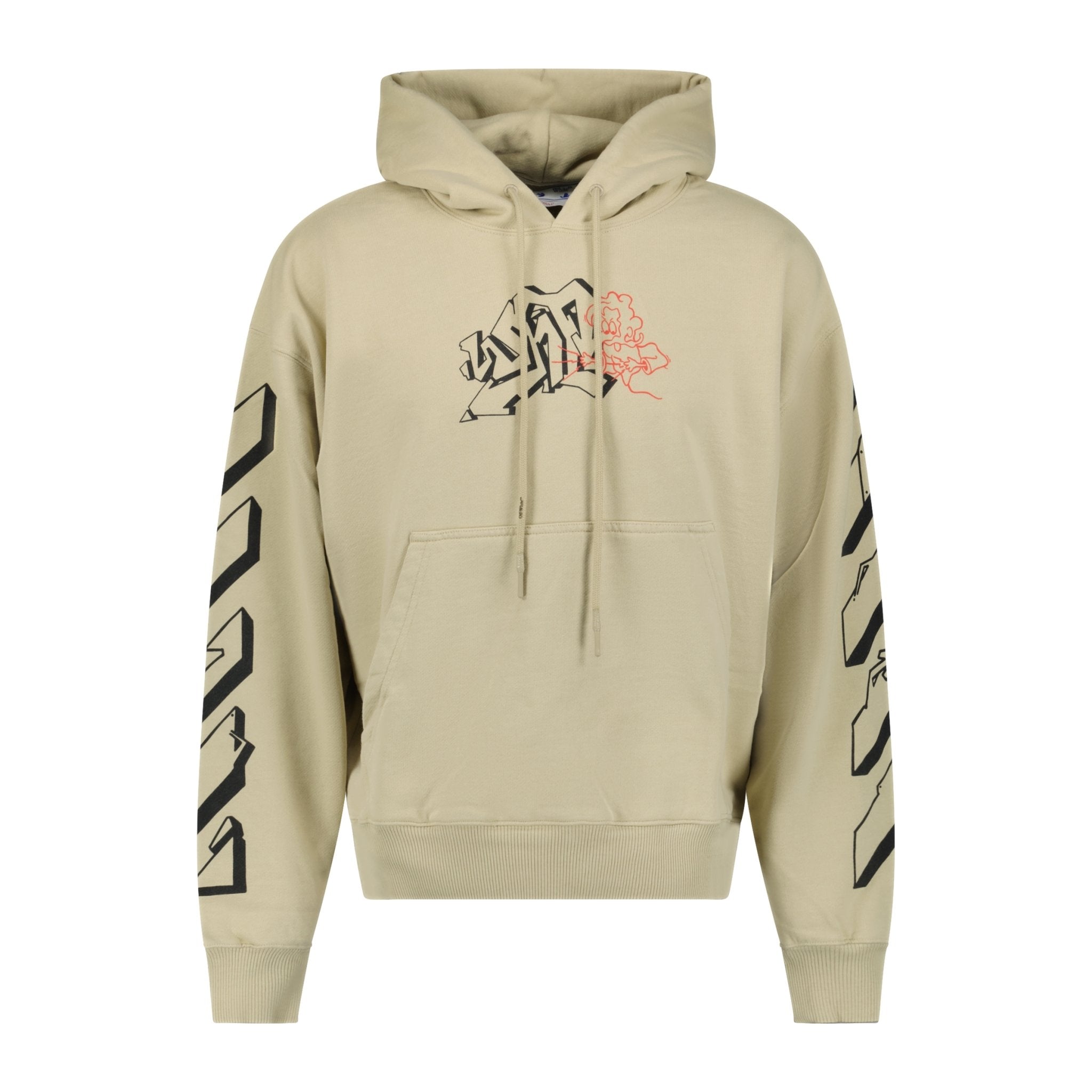 Off-White Graffiti Outline Logo Hoodie Beige | Boinclo ltd | Outlet Sale