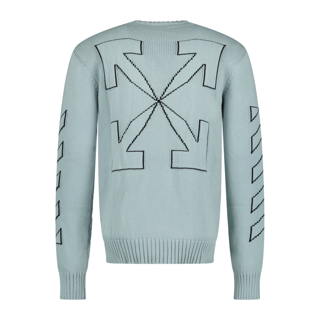 Off-White Knitted Jumper Ice Blue - Boinclo ltd - Outlet Sale Under Retail