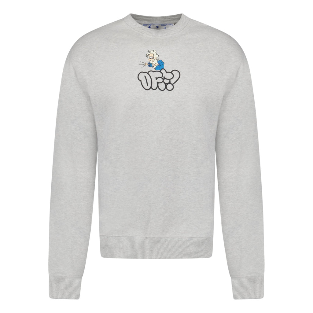 OFF WHITE LOGO CREW NECK SWEATSHIRT LIGHT GREY Boinclo ltd