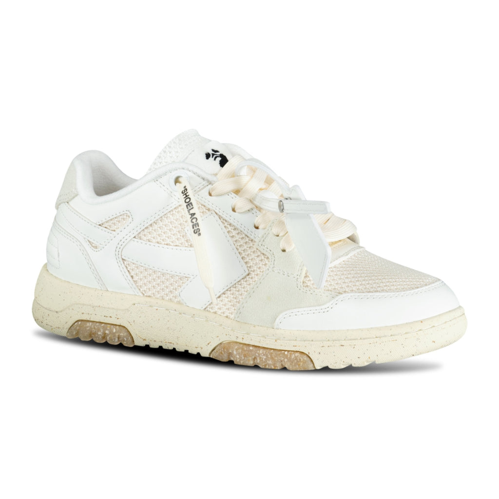 Off-White Out Of Office Calf Leather & Mesh Trainer White & Cream - Boinclo ltd - Outlet Sale Under Retail