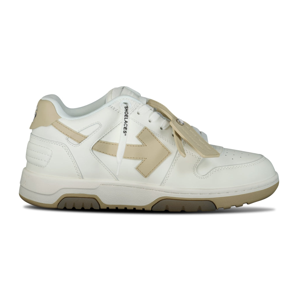 Off-White Out Of Office Calf Leather Trainer White & Sand - Boinclo ltd - Outlet Sale Under Retail
