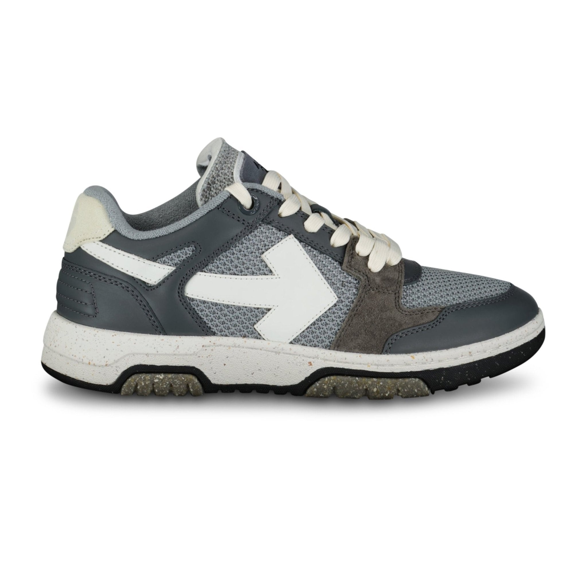 OFF-WHITE OUT OF OFFICE LOW MESH TRAINERS GREY